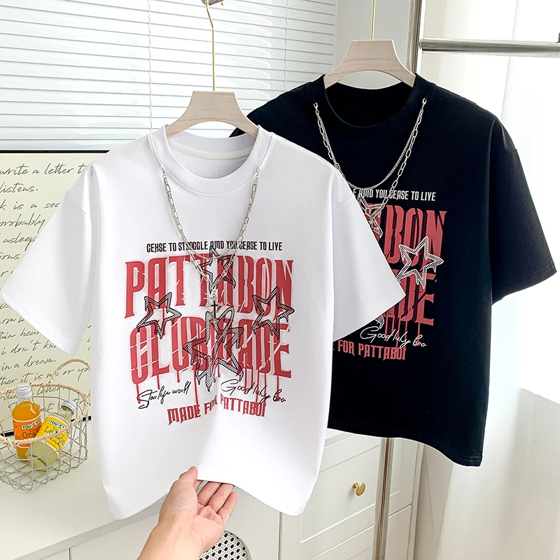夏季新款美式潮牌T恤宽松复古印花短袖上衣男女韩版百搭半袖