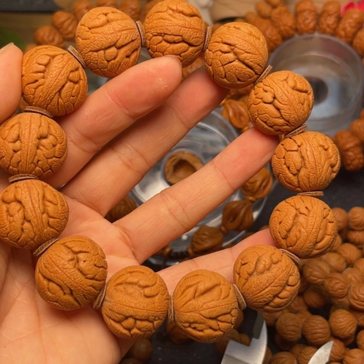 桃核手串老*龙纹桃核49