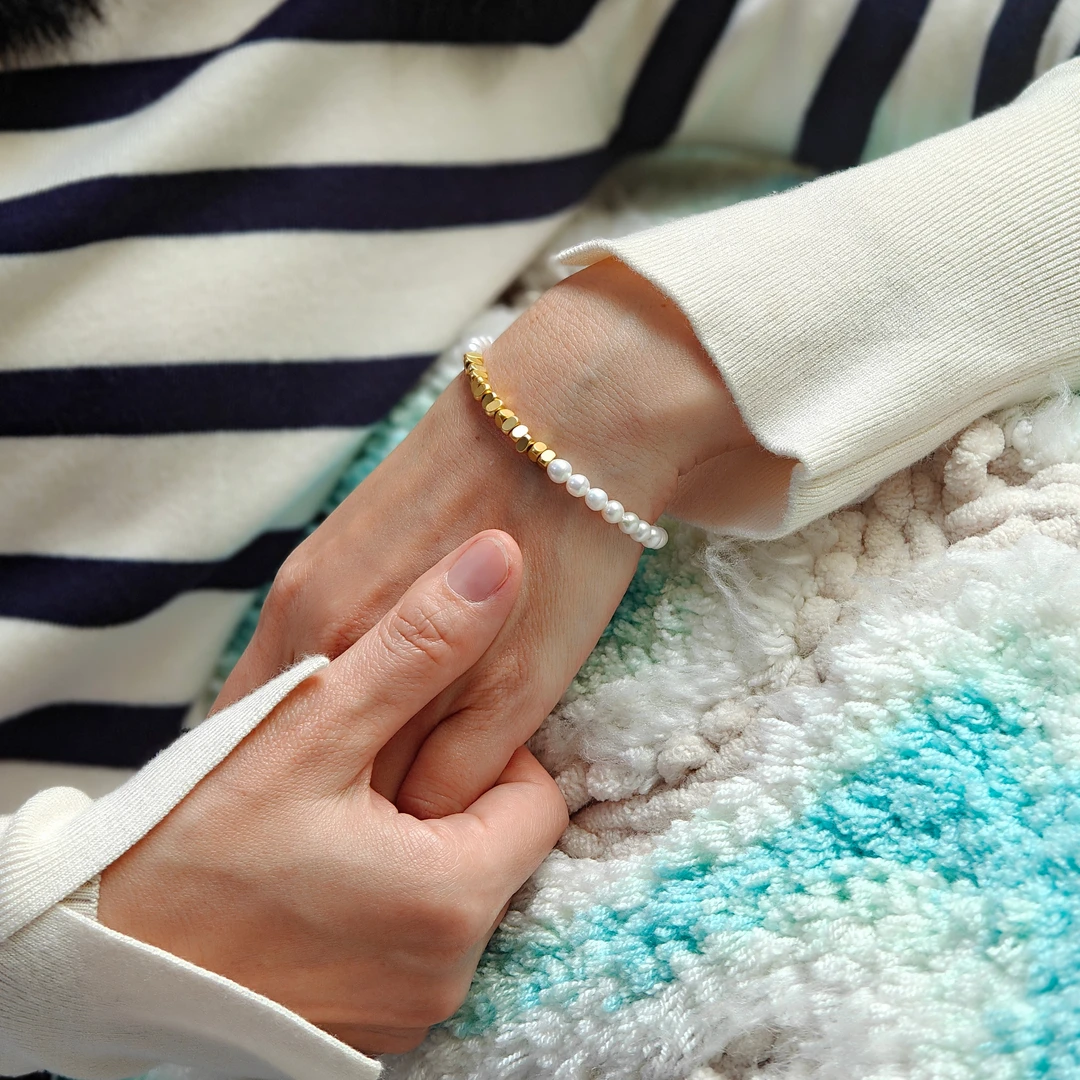 合金手链 法式优雅巴洛克珍珠手链 小众轻奢气质 适合30+职场仙女