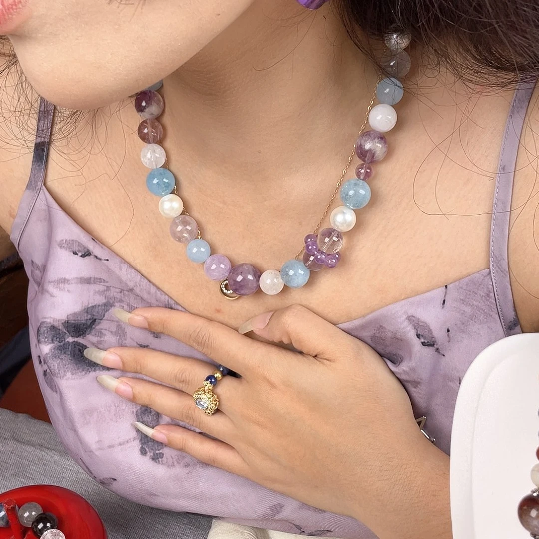 银S925镶嵌手链烟晶