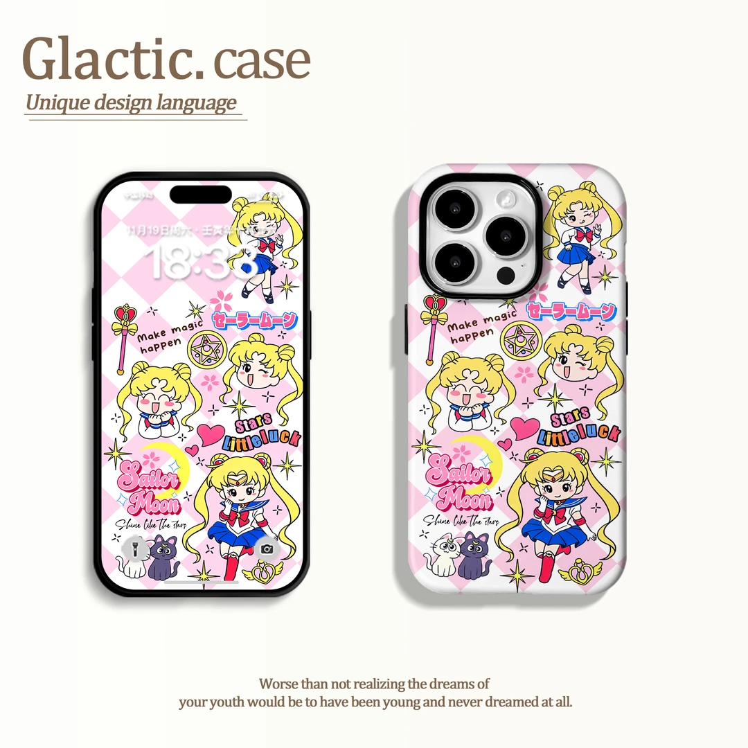 适用于苹果16华为OPPO小米VIVO高颜值百搭二合一菲林手机壳GA1149