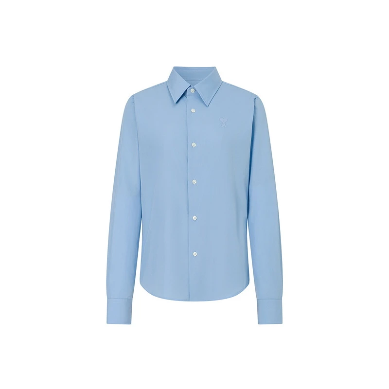 AMIPARIS 早春女士爱心款同色爱心刺绣商务休闲棉质简约长袖衬衫