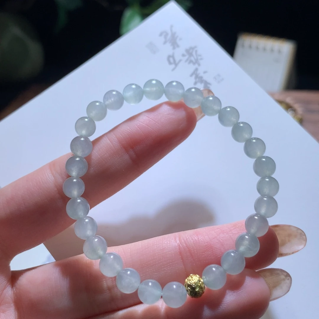 翡翠手链未镶嵌卡6冰川蓝