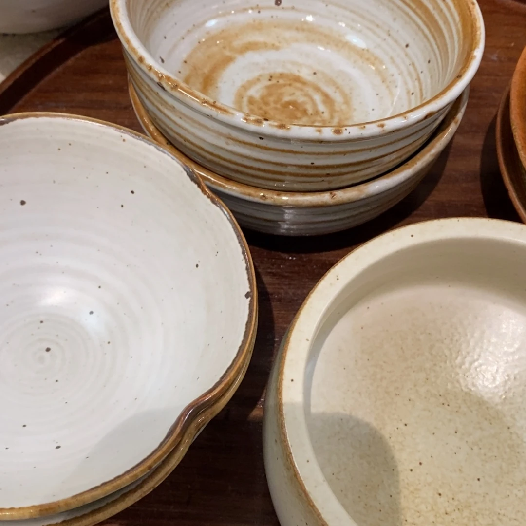 今囍陶器粗陶餐具5件