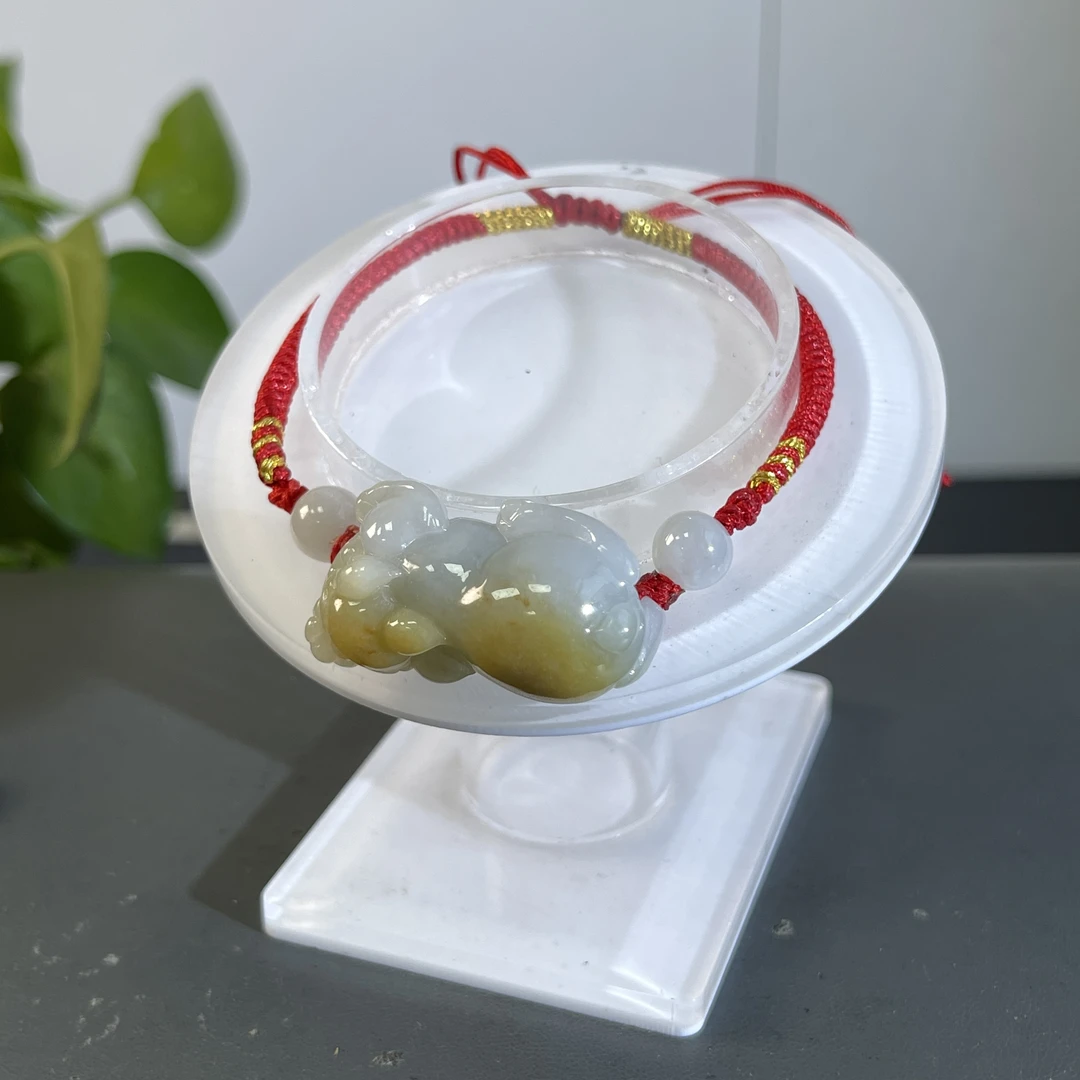 JXA05-016 天然缅甸A货翡翠 福猪手绳