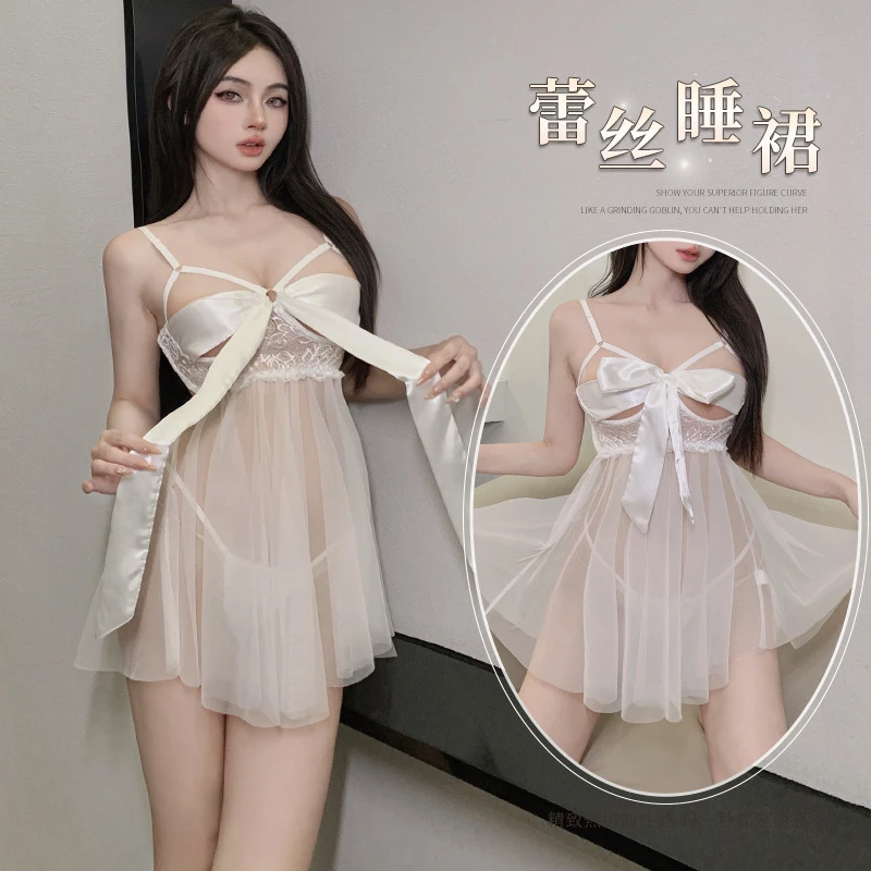 新款内衣女性感蕾丝诱惑吊带睡裙火辣睡衣套装代