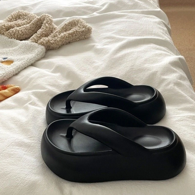 5cm厚底软底防滑增高踩屎感女款夏季外穿夹脚人字拖（YY有瑕疵）