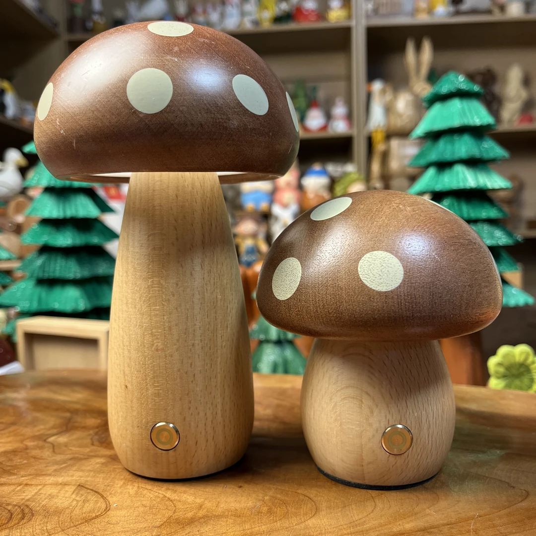 实木蘑菇灯床头卧室睡眠学生宿舍充电小夜灯创意护眼礼物LED台灯
