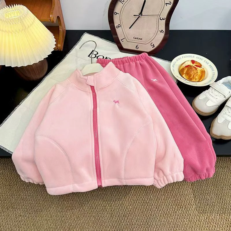 童装女童秋冬套装2025新款帅气时髦衣服儿童加绒加厚两件套时尚潮