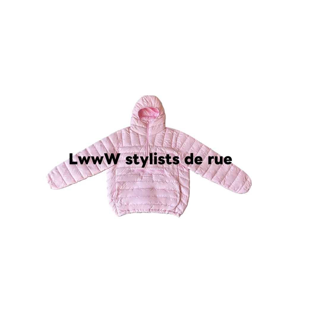 【粉胖子】套头半拉链抗风三星羽绒服鸭绒