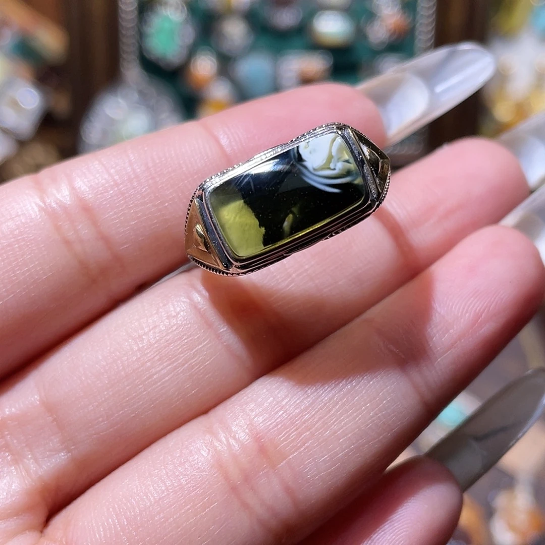 ✿***✿琥珀银S925镶嵌戒指戒指