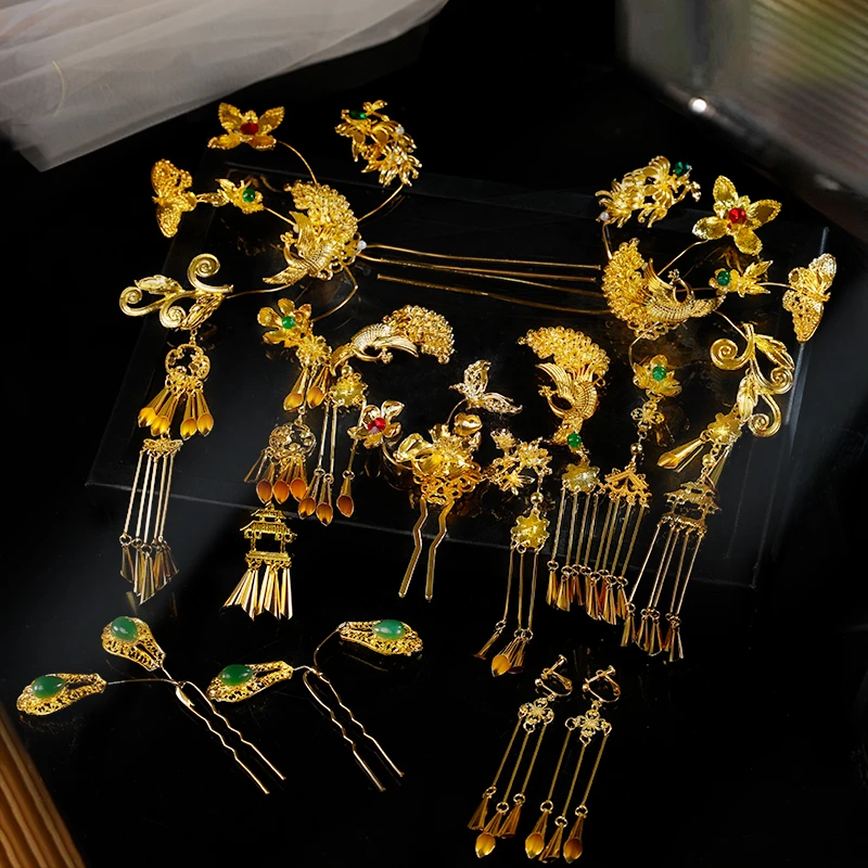 GZ401秀禾头饰新中式高端金色龙凤褂头饰结婚新娘头饰高级大气