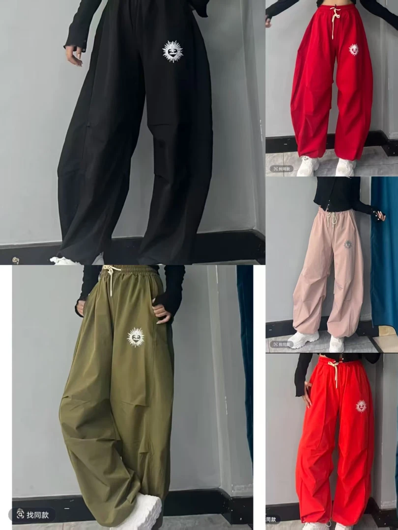 春季潮牌高级暗格速干长裤嘻哈宽松运动长裤 百搭显瘦2597#