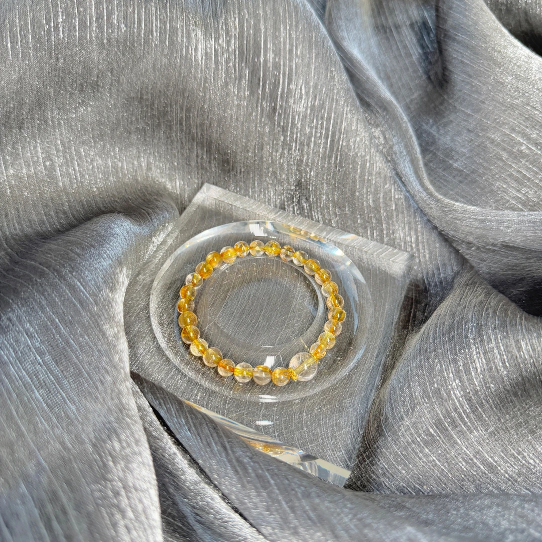 喜运兽「开财路」6mm钛晶金发晶水晶手串多样性发其一