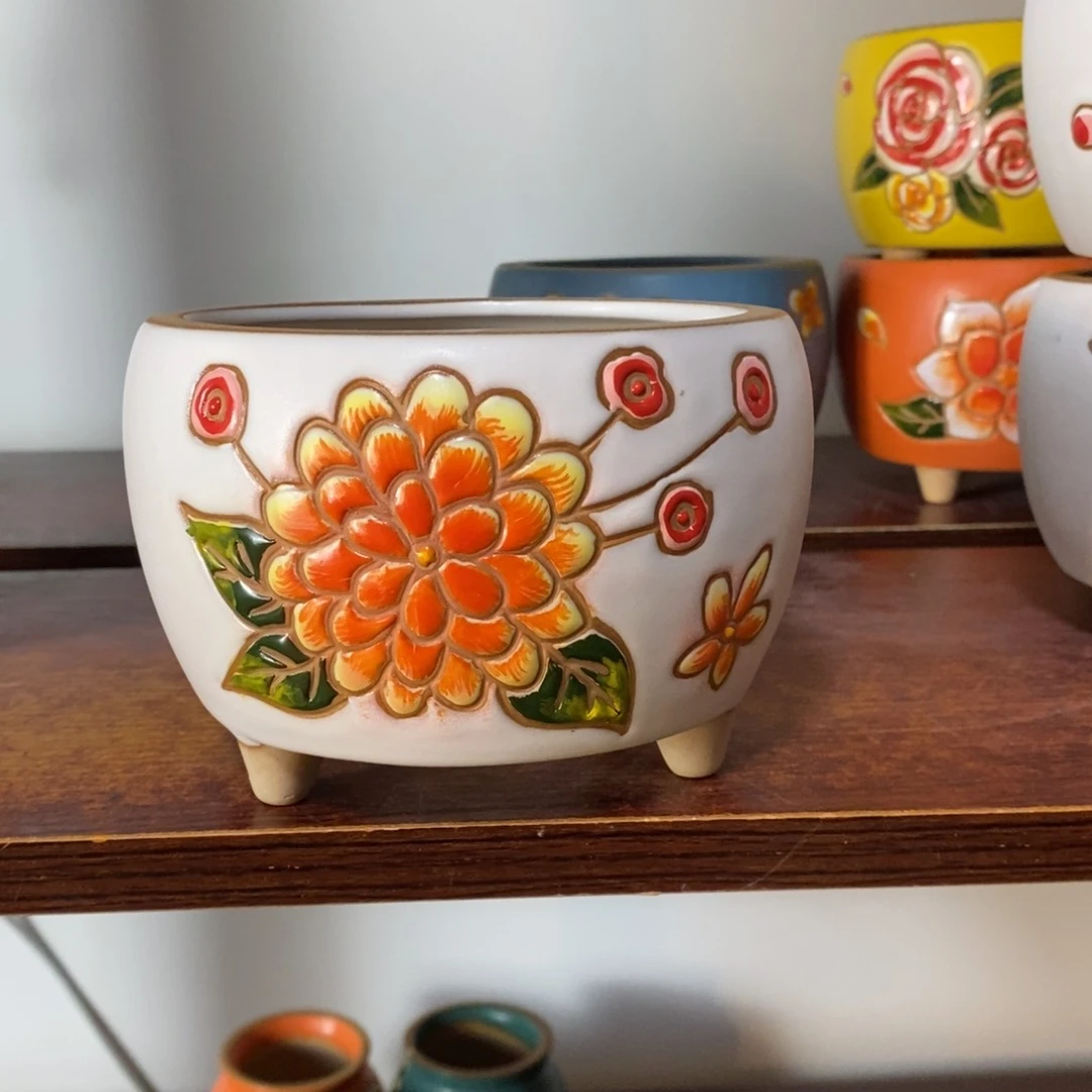 红陶韩式多肉植物花盆