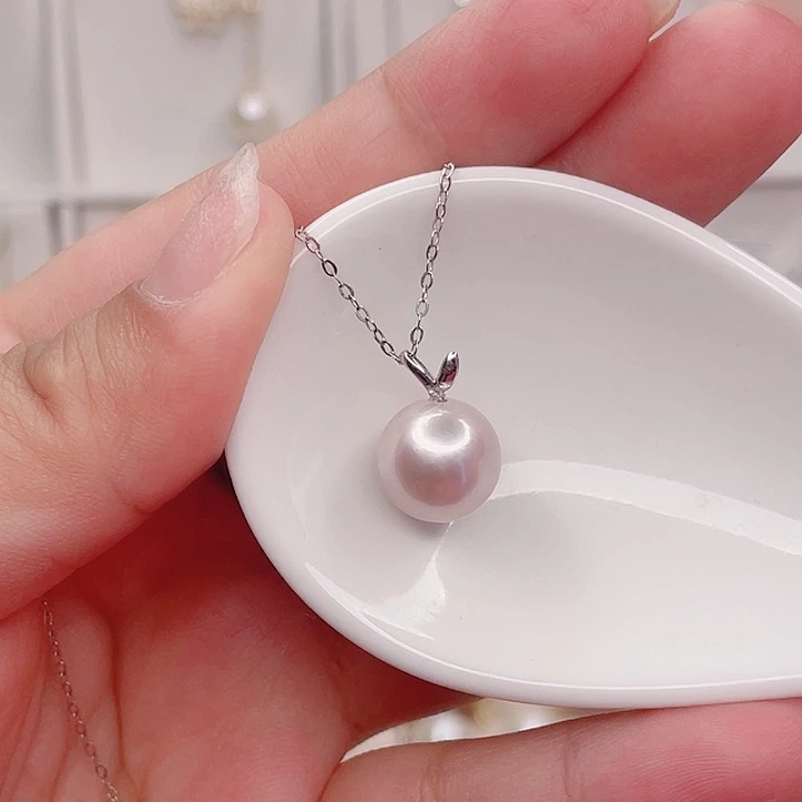 淡水珍珠银S925镶嵌颈饰