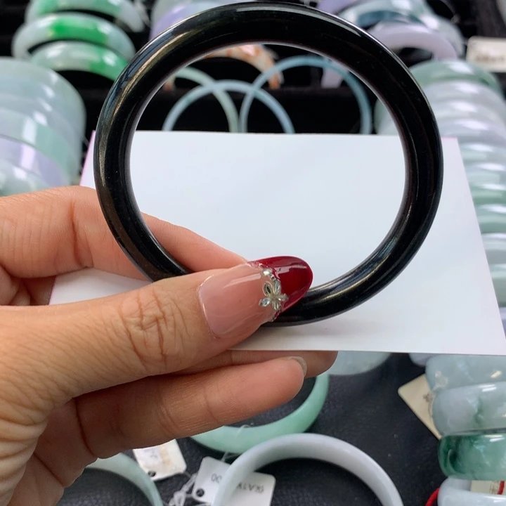 翡翠未镶嵌手镯美人条54+