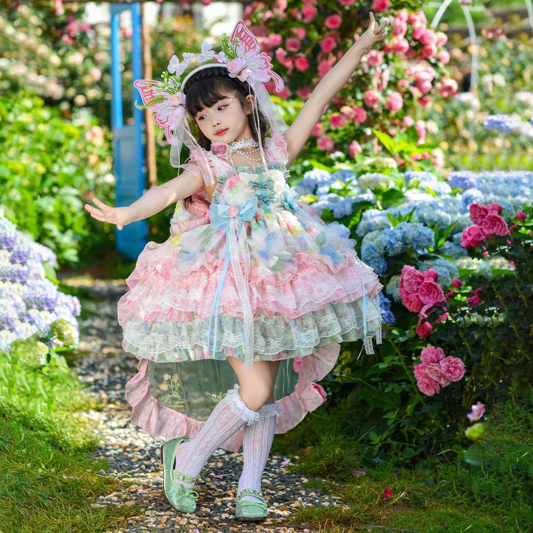 .花海蜜语.女童夏季洛丽塔公主蓬蓬裙新款洋气可爱生日礼服连衣裙