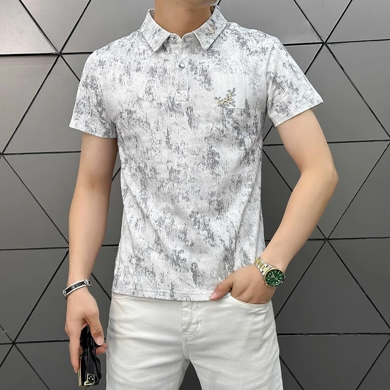 JJ2025欧货新款Polo衫男短袖T恤夏季潮流时尚翻领男装打底衫上衣