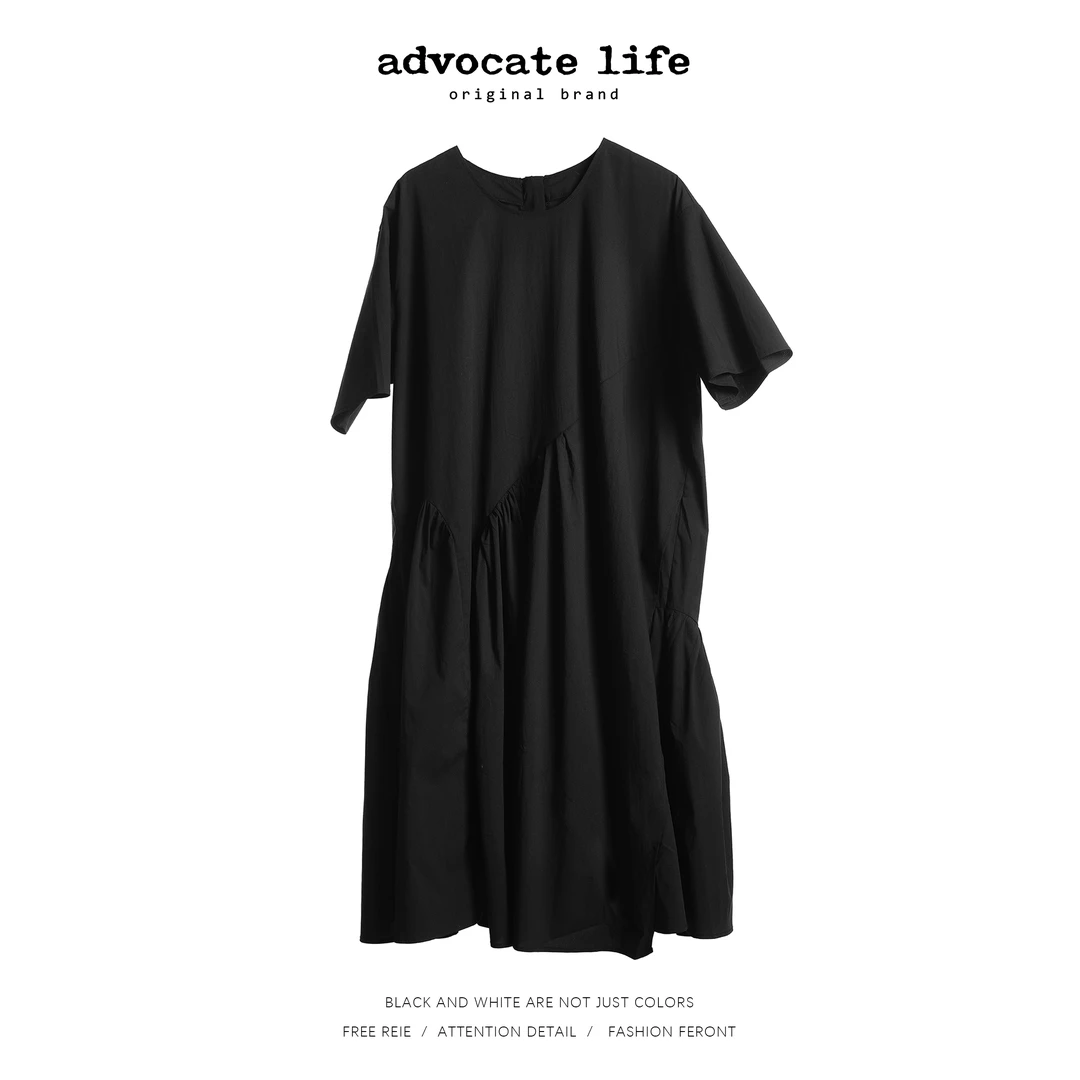 生活主张Advocatelife2025设计师风圆领休闲气质连衣裙JQ152210
