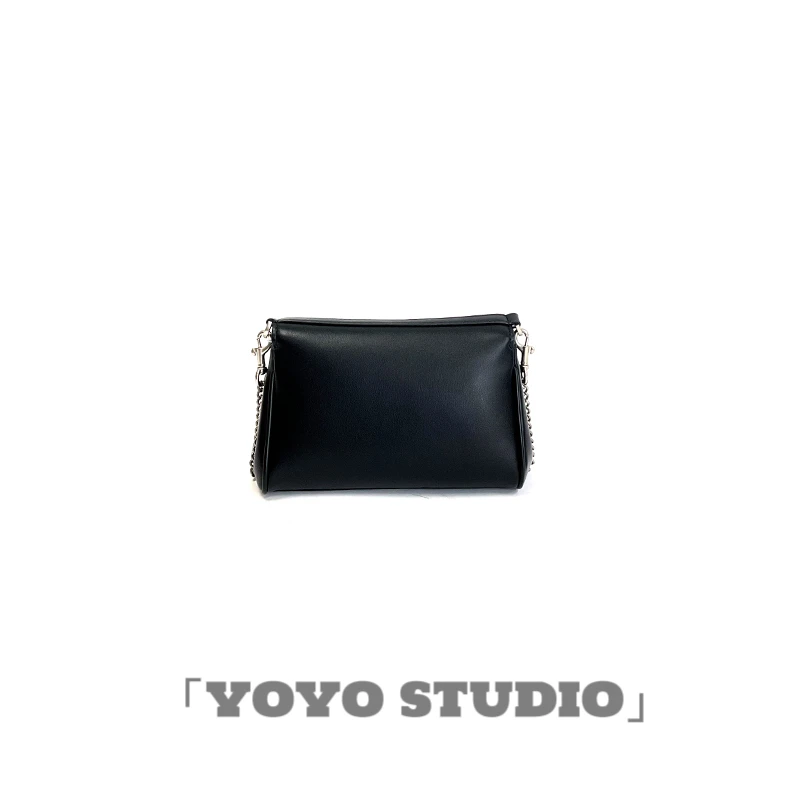 【YOYO真皮女包】潮流气质高级单肩轻奢小方包 6138-黑色