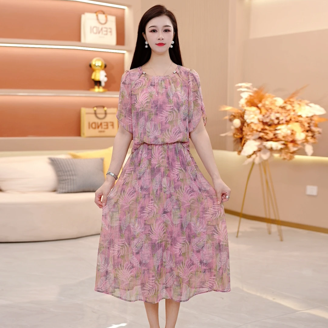 【SJYH2179】2025年夏季新款时尚优雅减龄连衣裙显瘦气质