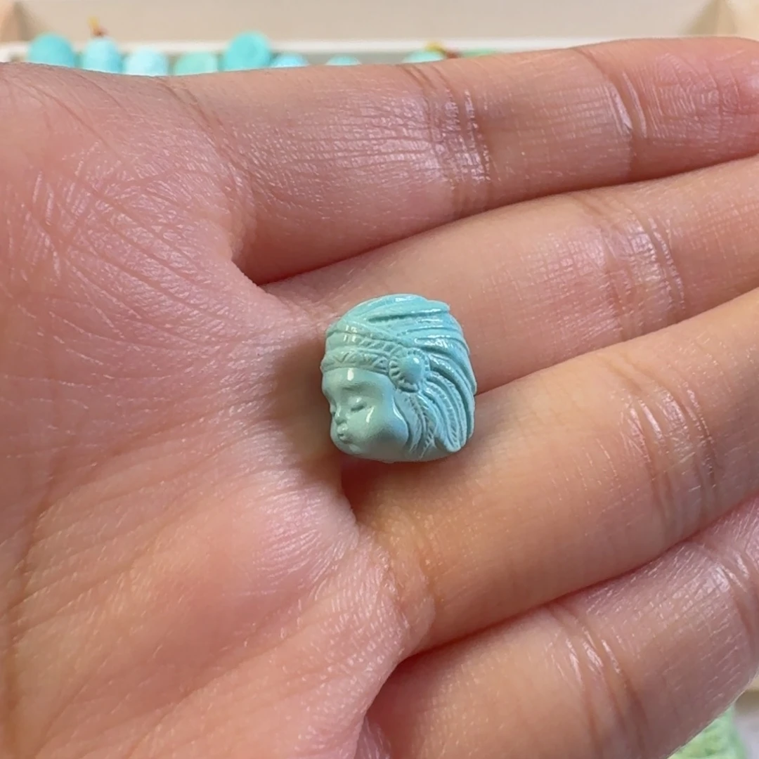绿松石未镶嵌吊坠(不含链)印第安嘟嘟嘴