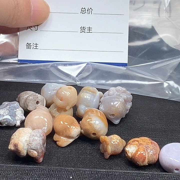 颈饰未镶嵌硅化珊瑚（珊瑚玉）