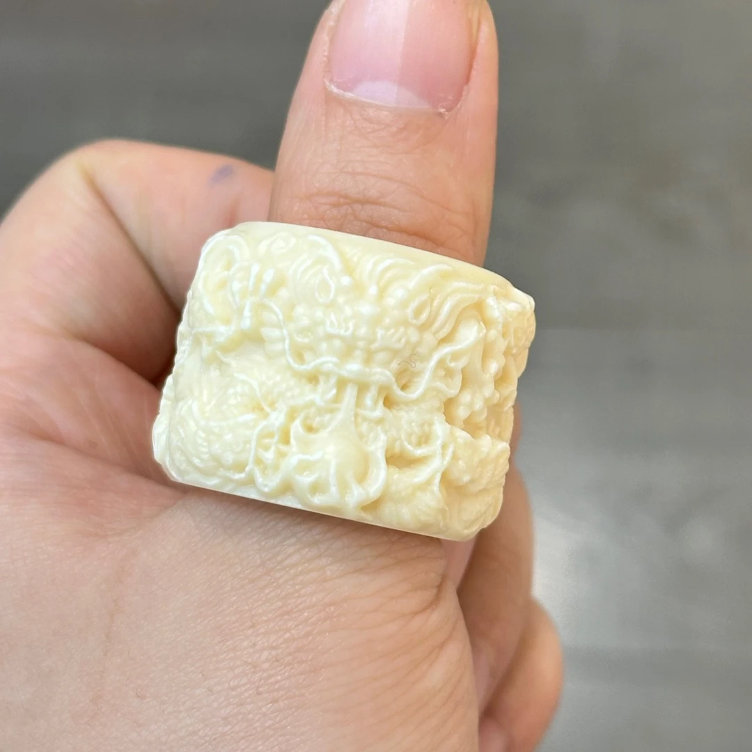 象牙果雕刻龙头扳指指环DIY文玩男女装饰文玩把件饰品把玩件霸气