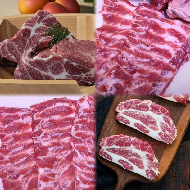 【精品贴骨肉梅花精肉二合一共5斤】东北粮食猪京东冷链速冻发货