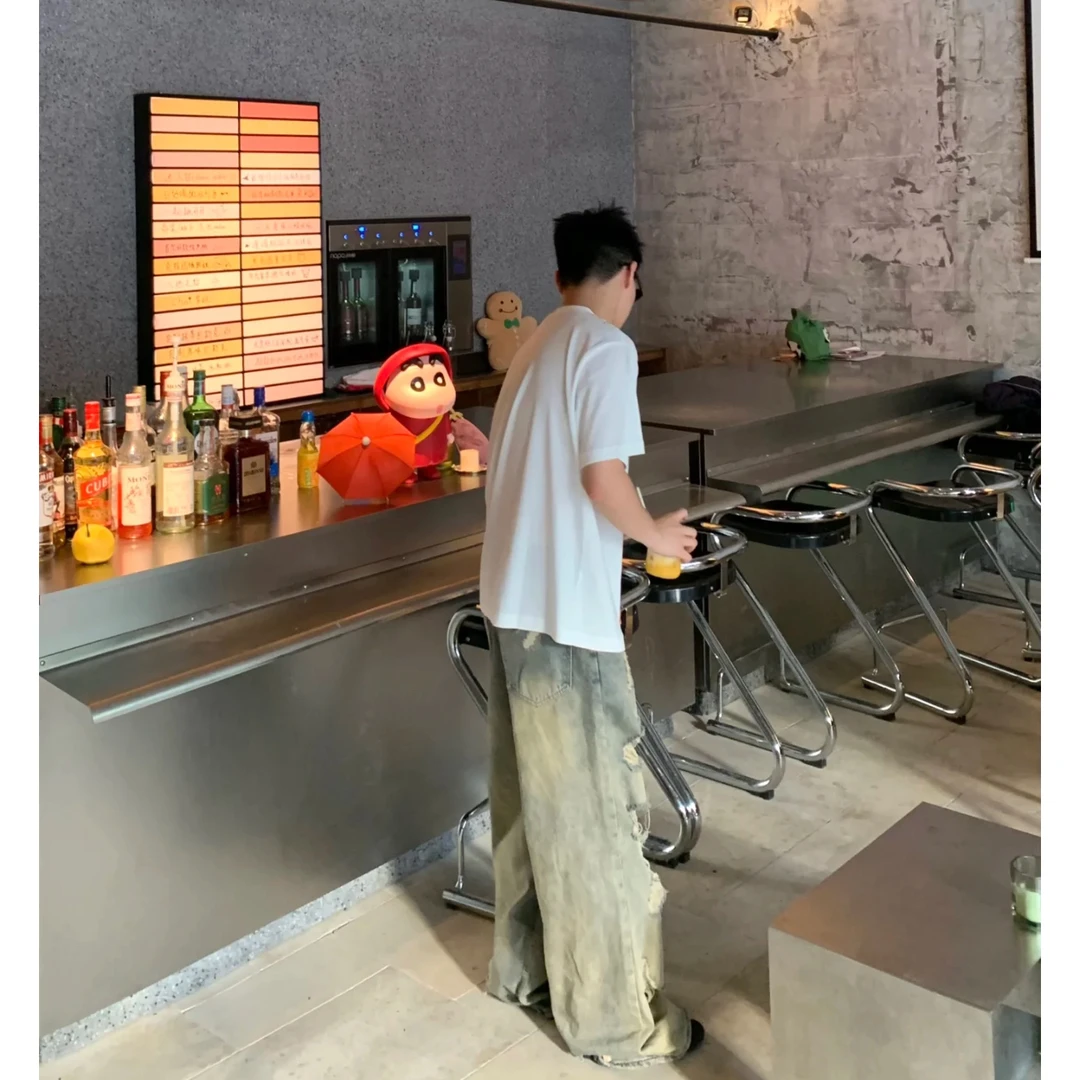 B9#他家东西真的物超所值！320克重磅！美式字母T情侣圆领短袖上衣