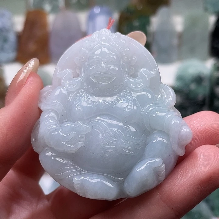 翡翠未镶嵌颈饰天然缅甸翡翠黄财神