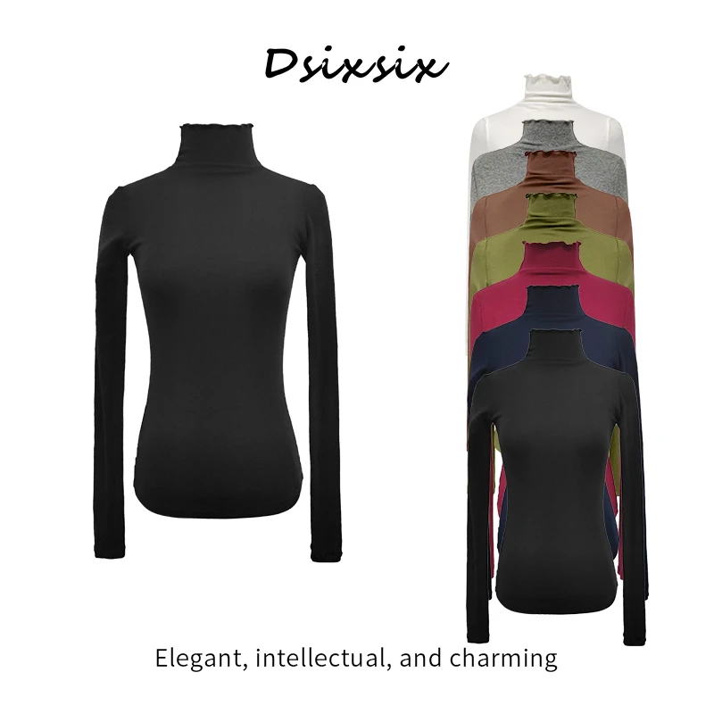 Yeah Me-【百搭内搭】高级感上衣长袖百搭修身半高领打底衫-210902D