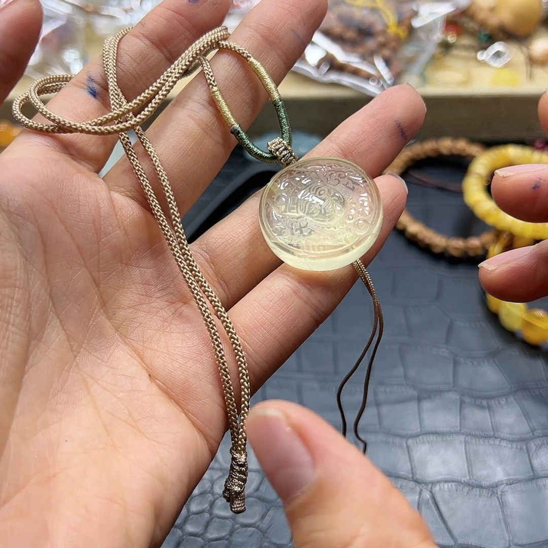 烟晶手链银S925镶嵌吊坠A022