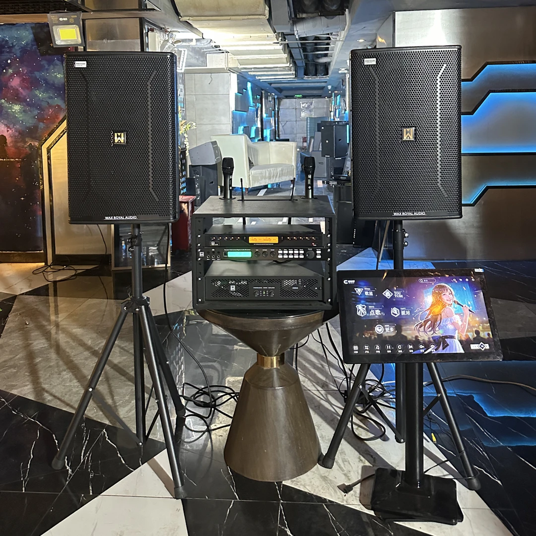 9新  英国万星12寸高端音响套装➕唱无界点歌机七件套