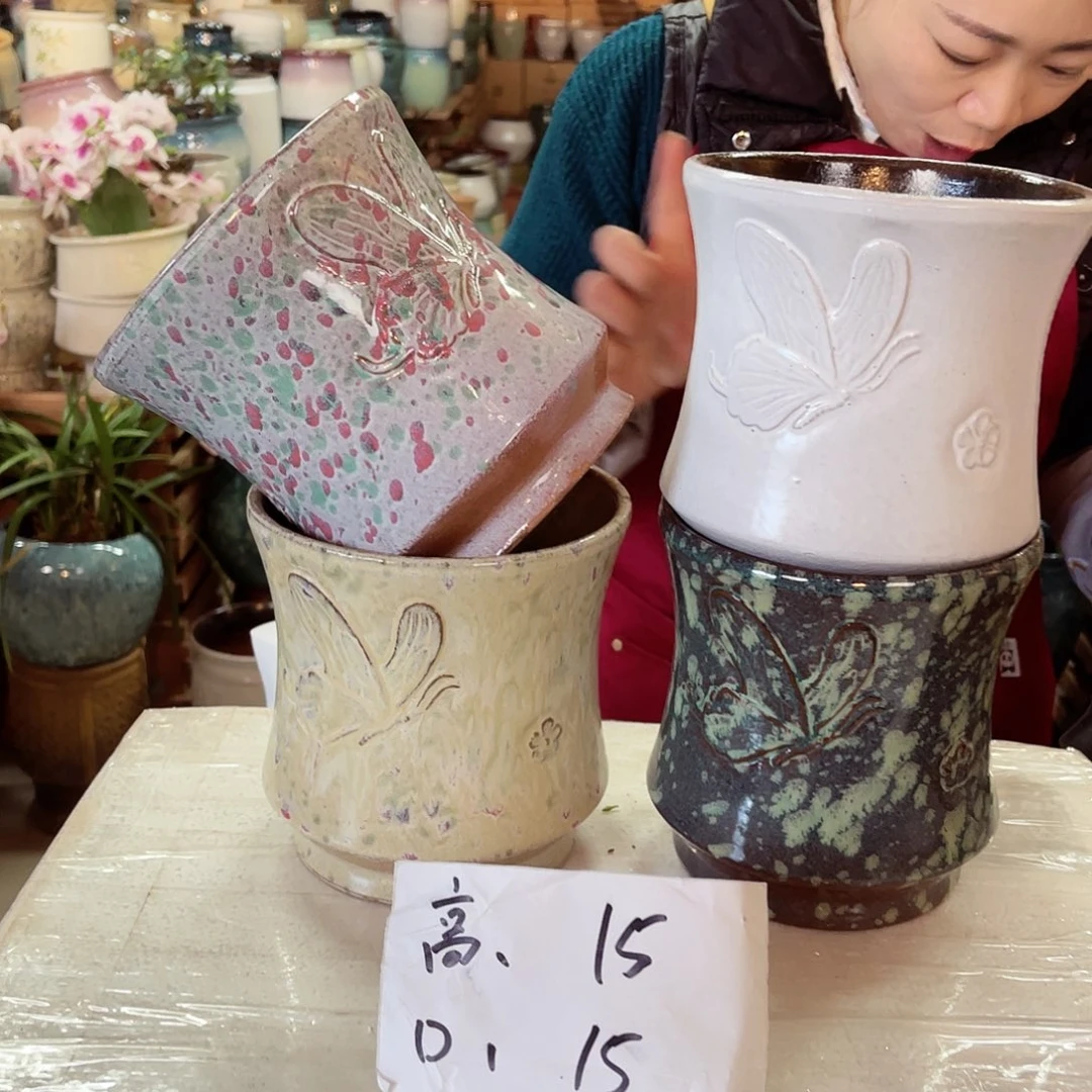 紫砂花盆高度15口径15