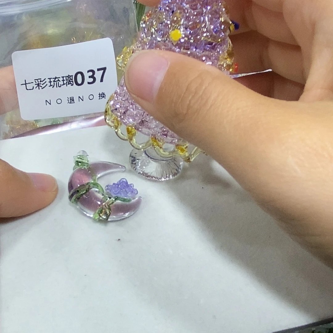曦***~玻璃颈饰37月亮圣诞树