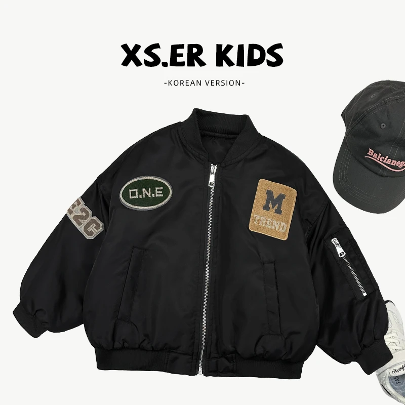 【小首尔】原版-现货-男童韩版冬季保暖棉服加厚外套HBB6011