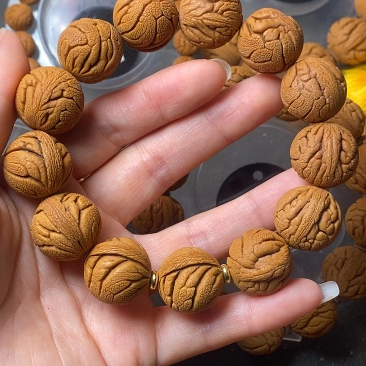 手串文玩核桃秦岭野生龙纹桃核20