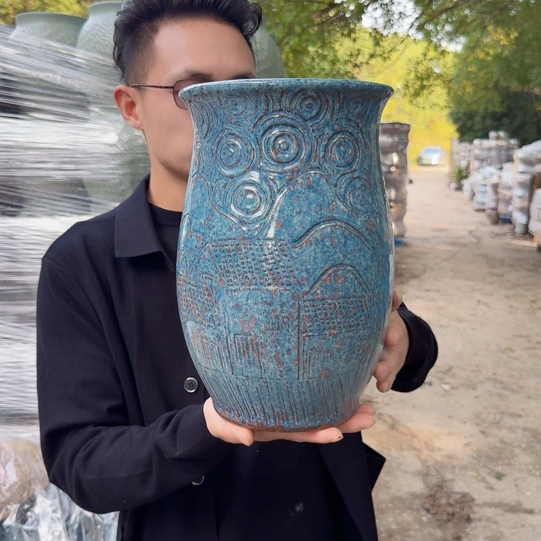 紫砂花盆口19高30（一个蓝房子