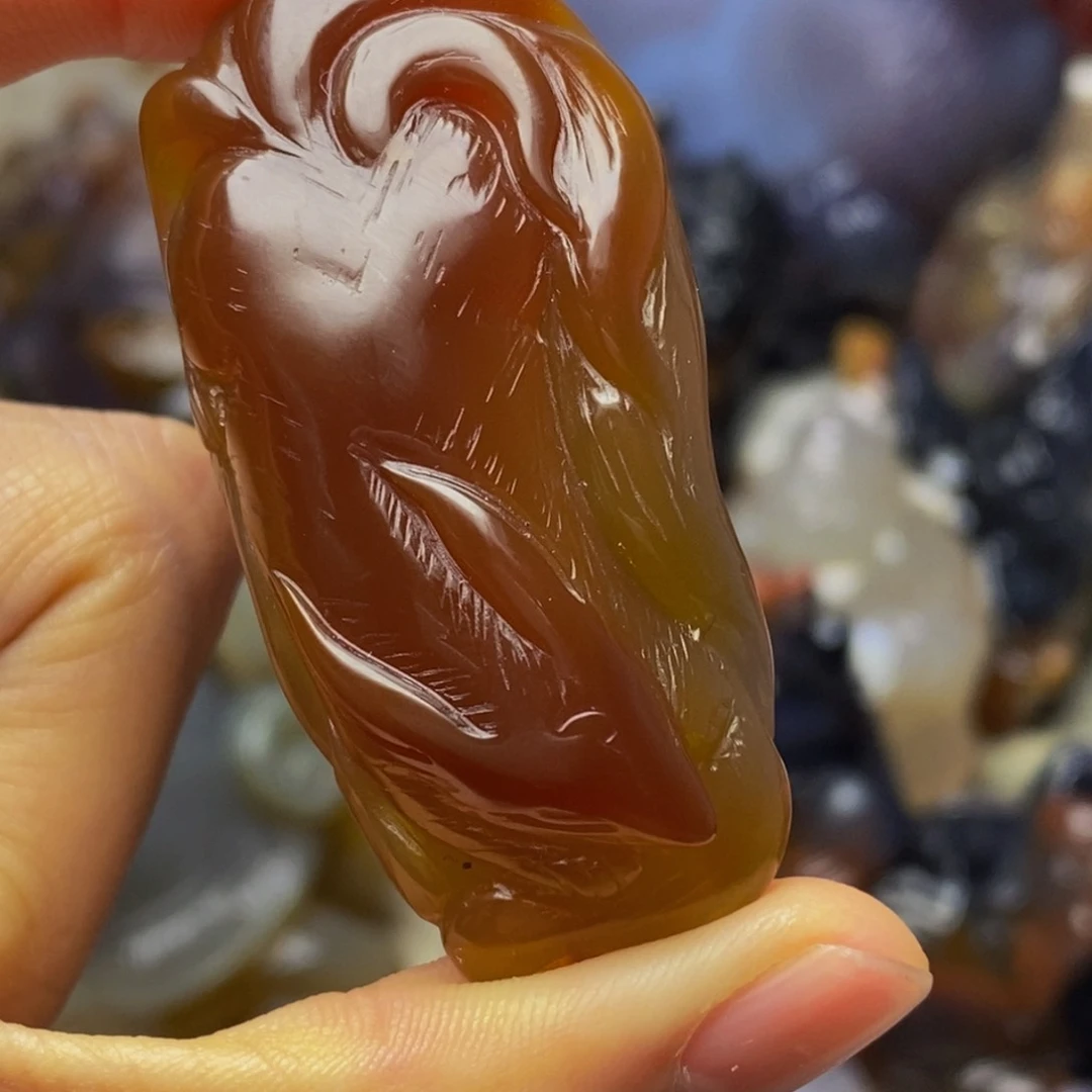 玛瑙/玉髓手把件未镶嵌