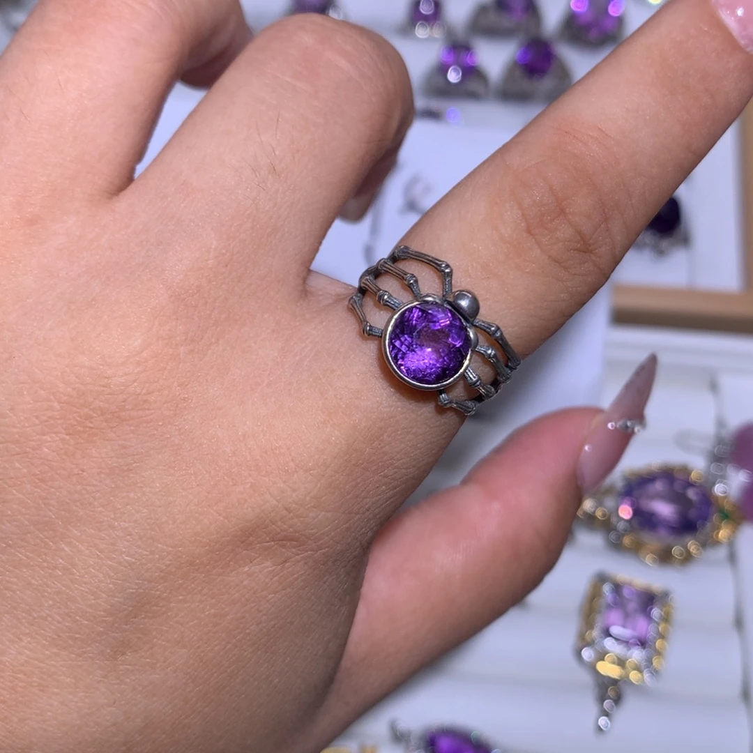 【闪购商品】水晶戒指银S925镶嵌戒指