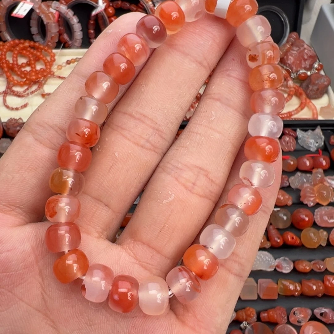 南红玛瑙未镶嵌颈饰老型单圈8mm