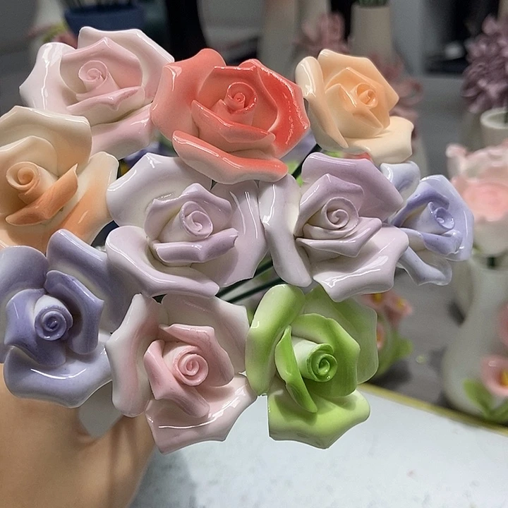 陶瓷纯手工捏花设计