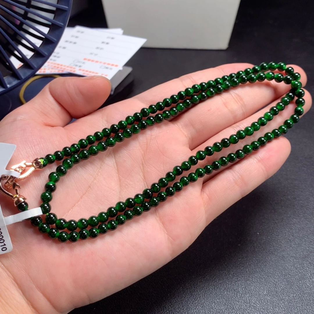 翡翠未镶嵌颈饰项链