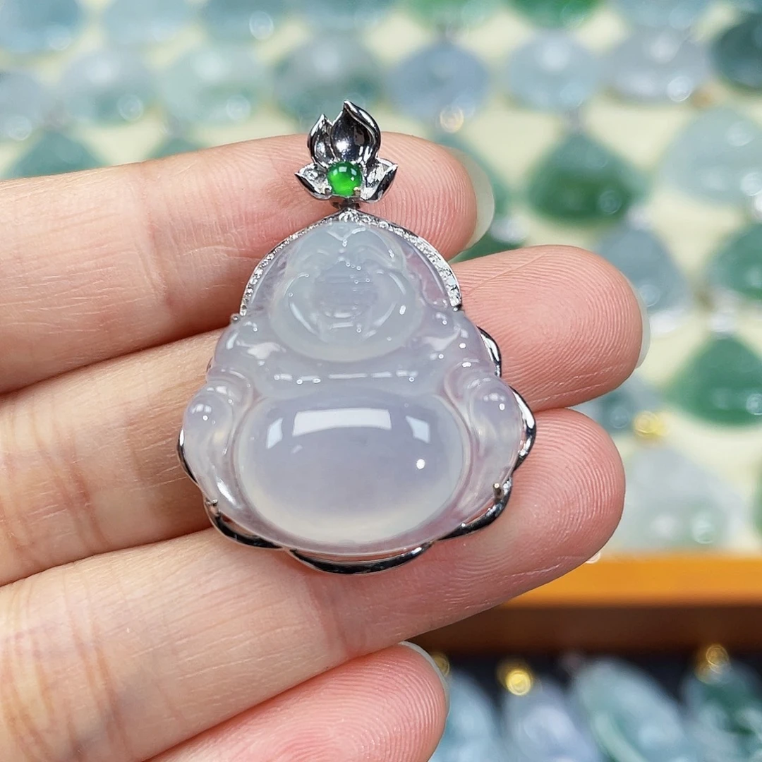 翡翠颈饰18K金镶嵌吊坠