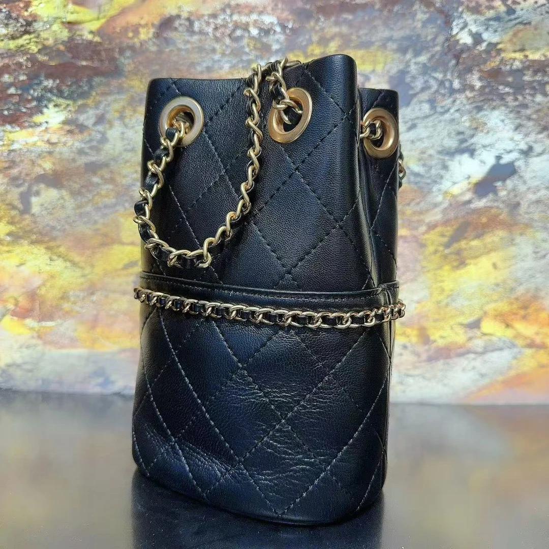 HIRMRIS手工真皮包1128黑 腰边桶香