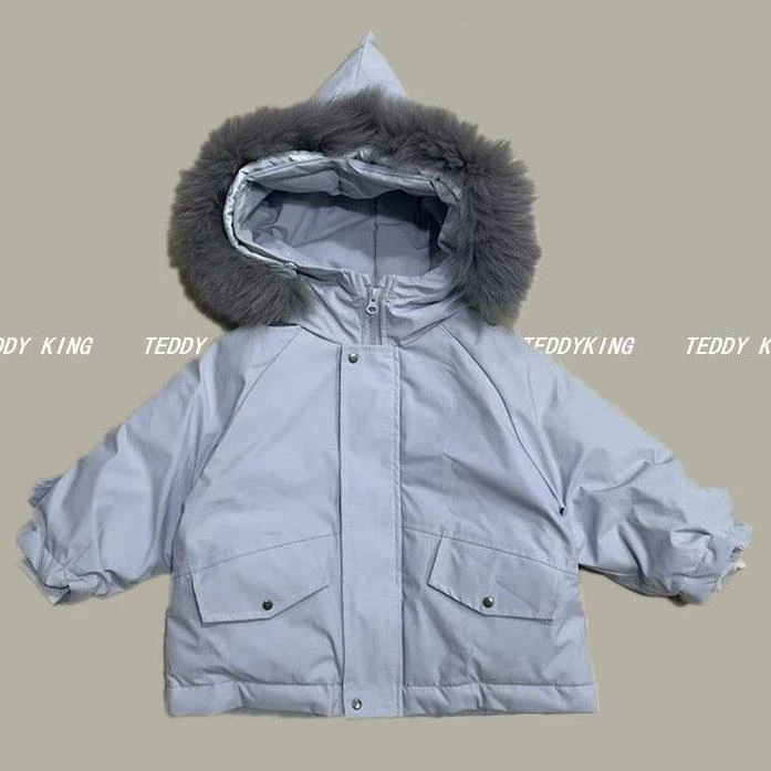 25年新款 中小童 韩版 新款大毛领 羽绒服  TXB24969