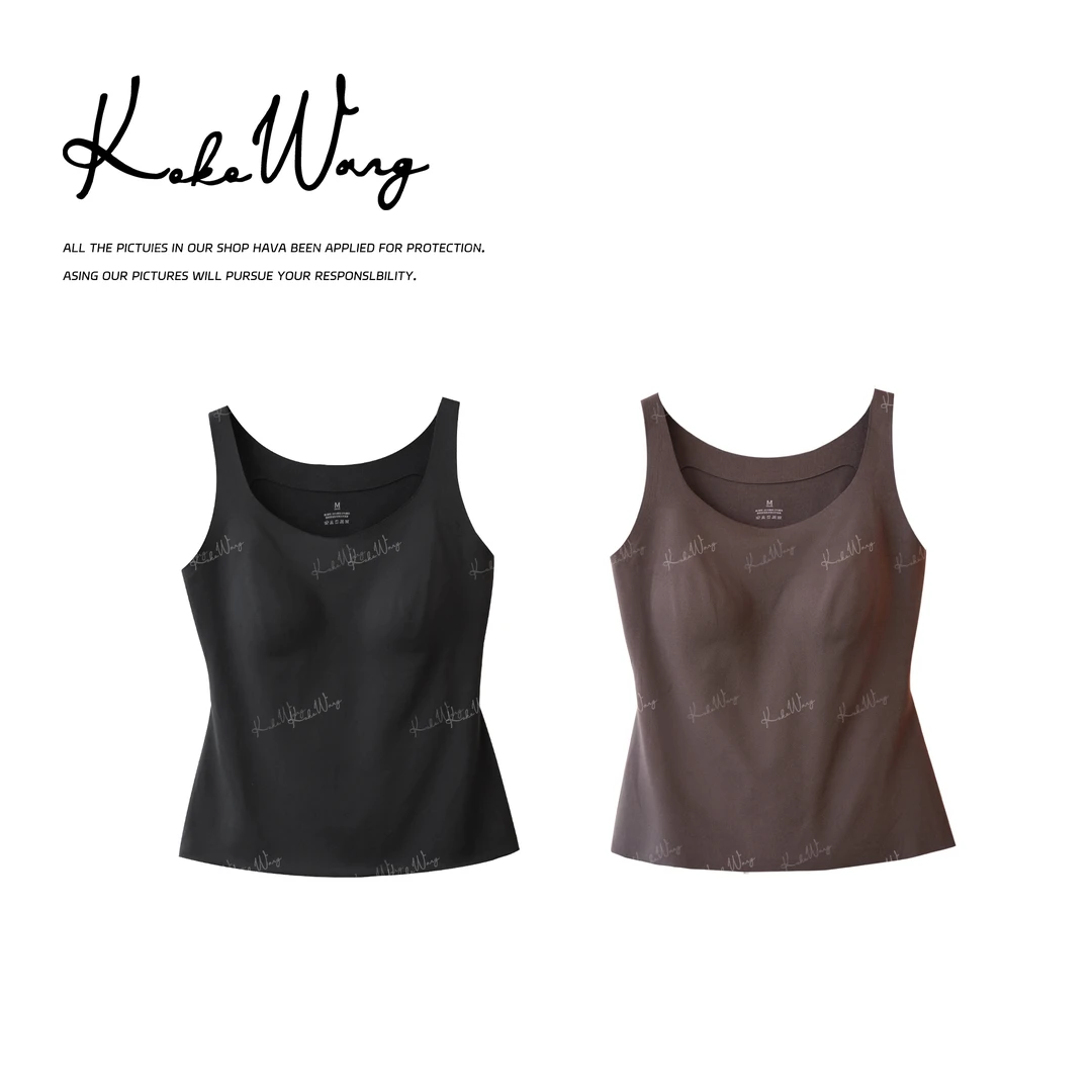 KOKO WANG秋冬女装奶皮子双面锁温修身打底背心美背N1685I21N01