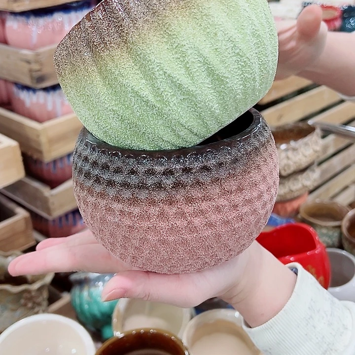 有孔，凑单福利满10元发货陶瓷多肉花盆！